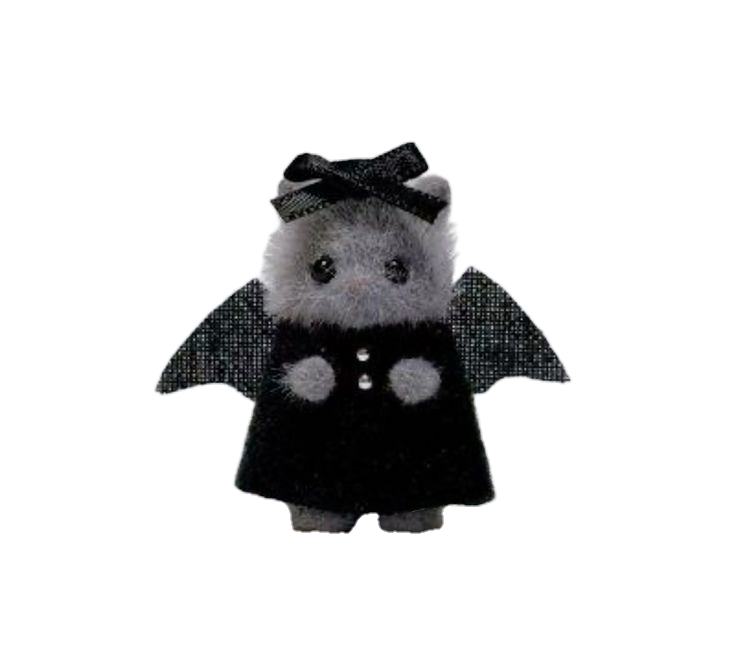 calico critter cat dressed as a bat