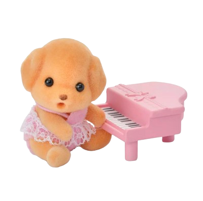 calico critter dog and piano